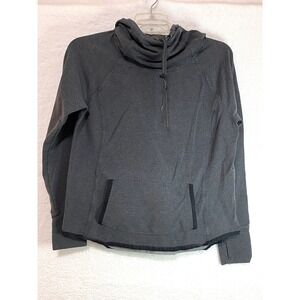 Women's Athleta Pullover Gray/Black Hoodie Sweatshirt Size Large